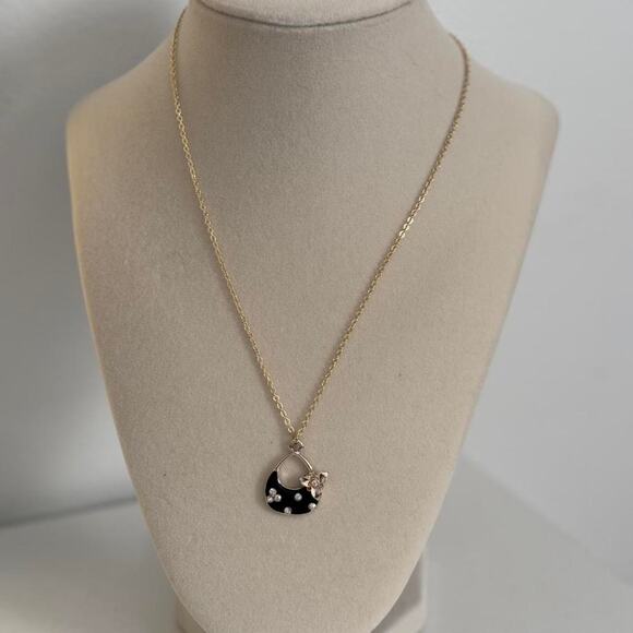 Other Jewelry - Black moon necklace with white